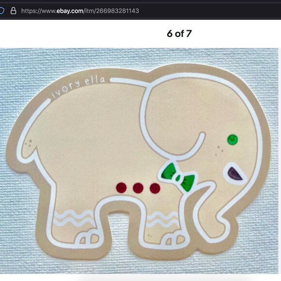 2 RARE IVORY ELLA SNOWGLOBE + GINGERBREAD COOKIE HOLIDAY CHRISTMAS STICKERS PACK - Picture 5 of 6